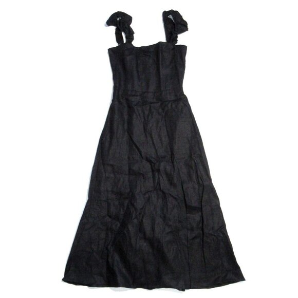 NWT Reformation Spaulding in Black Linen Slit Midi Tank Dress 2 $248 - Picture 3 of 8